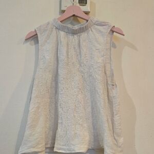 Cloth And Stone Sleeveless Textured White Top